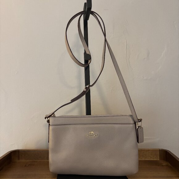 Coach Taupe Gray Leather Journal Crossbody - Picture 4 of 10